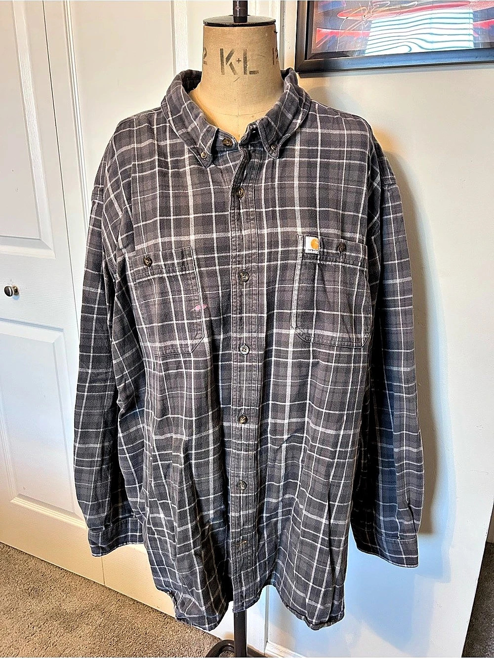 Carhartt Relaxed Fit Plaid Shirt Plaid Cotton Shirt 3XL